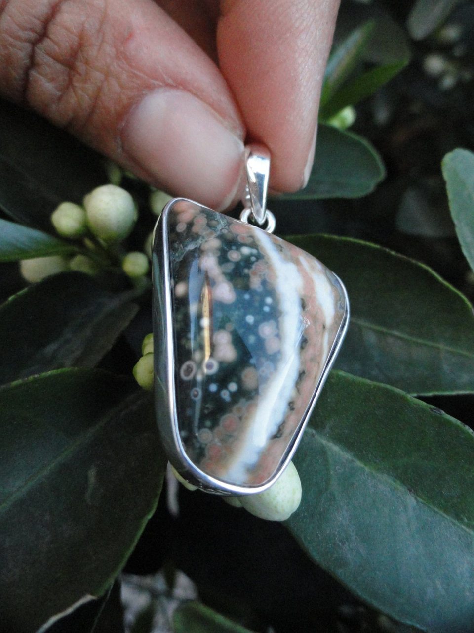 OCEAN JASPER PENDANT In Sterling Silver (Includes Free Silver Chain)* - Earth Family Crystals