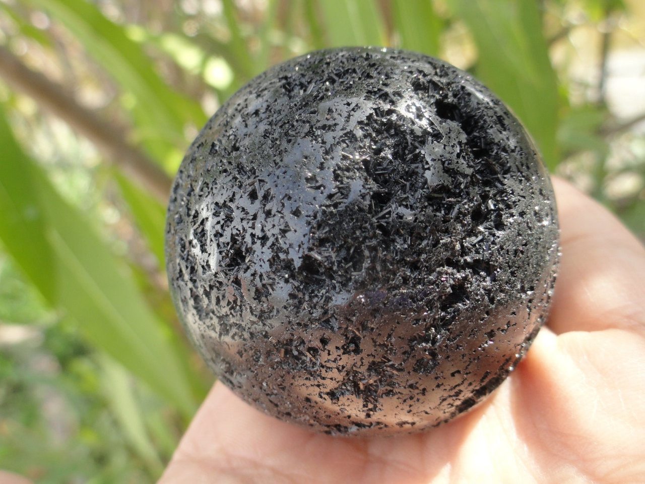Mysterious Jet BLACK TOURMALINE SPHERE* - Earth Family Crystals