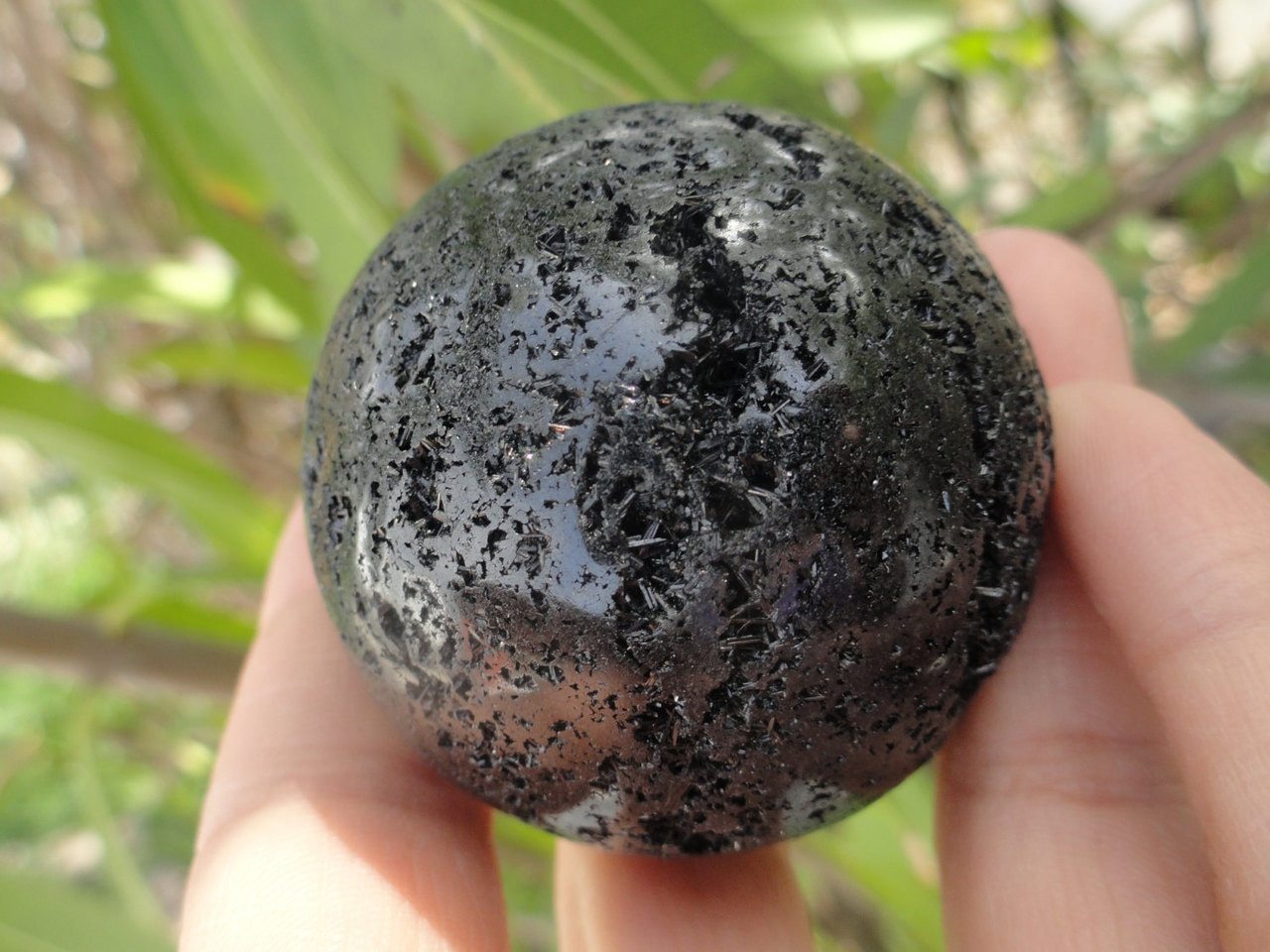 Mysterious Jet BLACK TOURMALINE SPHERE* - Earth Family Crystals