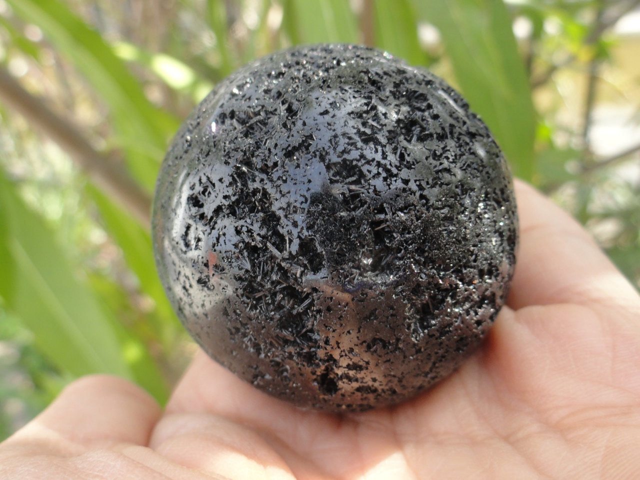 Mysterious Jet BLACK TOURMALINE SPHERE* - Earth Family Crystals