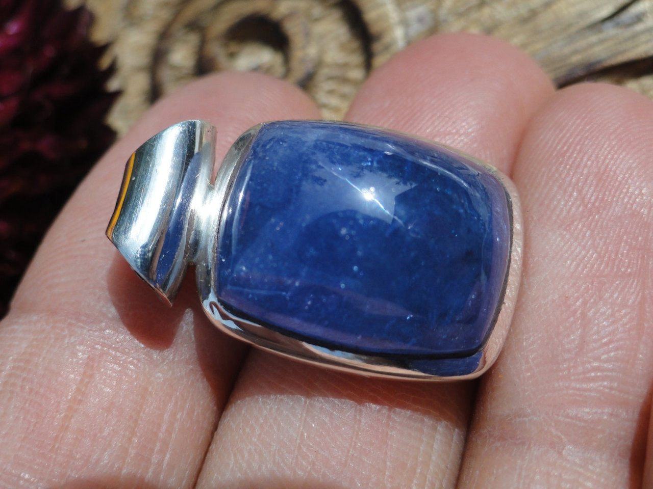 Electric Blue TANZANITE PENDANT In Sterling Silver * Includes Free Silver Chain - Earth Family Crystals