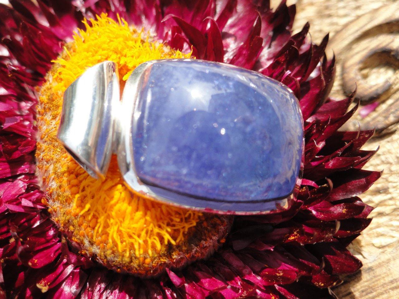 Electric Blue TANZANITE PENDANT In Sterling Silver * Includes Free Silver Chain - Earth Family Crystals