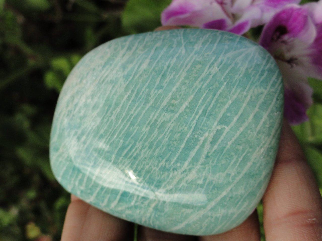 AMAZONITE PALM STONE~ Stone of Enhancing loving communication,Prosperity, Healing* - Earth Family Crystals