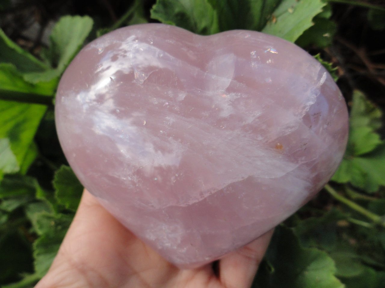 XL Sweet Pink Puffy ROSE QUARTZ Heart~Emotional Balancer, Attracts Love, Heart Chakra healer* - Earth Family Crystals