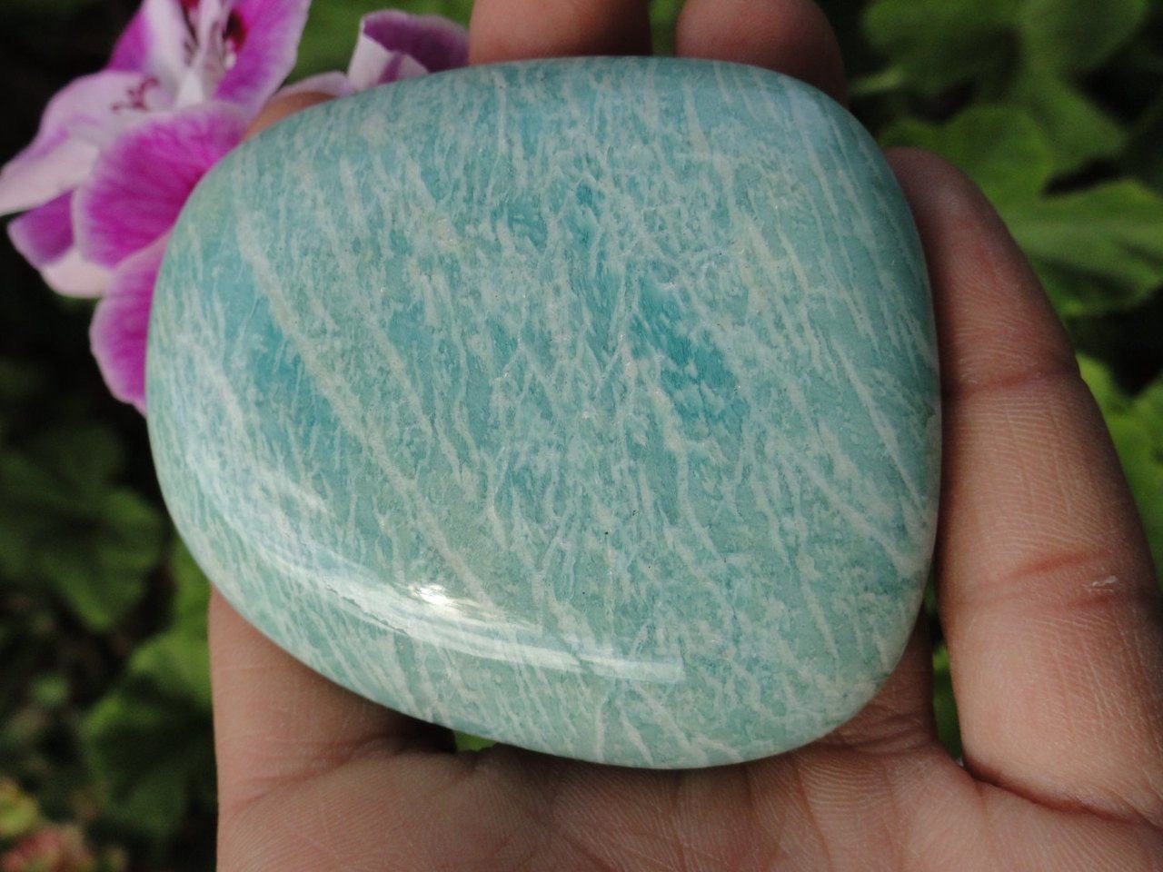 AMAZONITE PALM STONE~ Stone of Enhancing loving communication,Prosperity, Healing* - Earth Family Crystals