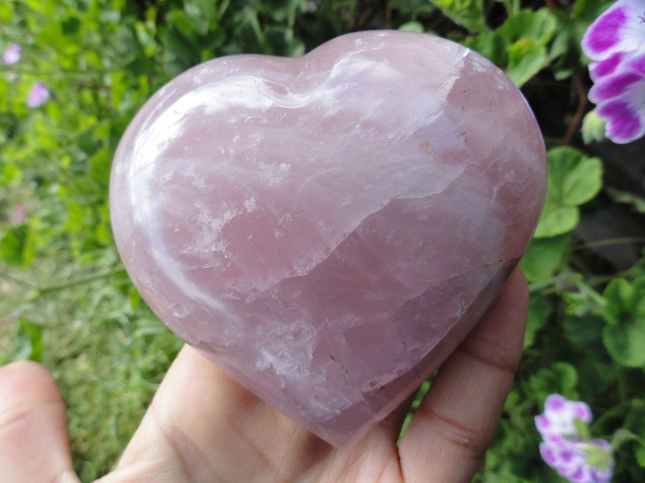 XL Sweet Pink Puffy ROSE QUARTZ Heart~Emotional Balancer, Attracts Love, Heart Chakra healer* - Earth Family Crystals