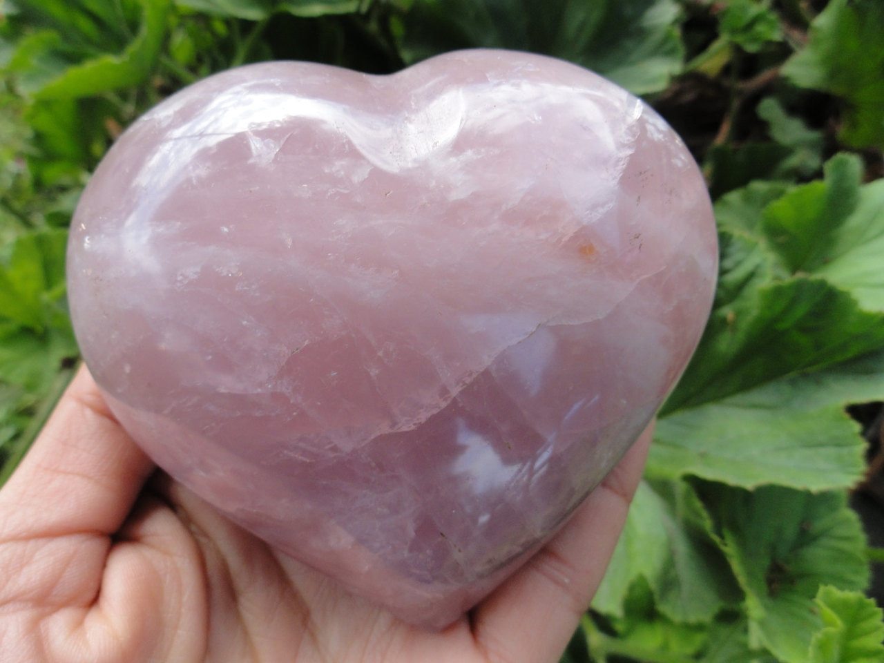 XL Sweet Pink Puffy ROSE QUARTZ Heart~Emotional Balancer, Attracts Love, Heart Chakra healer* - Earth Family Crystals