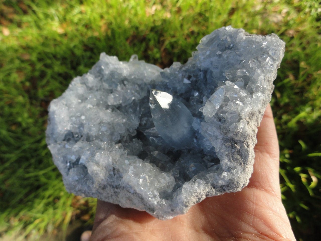 Sparkling Soft Blue CELESTITE CLUSTER ~ Accessing Angelic realms, Calming, Clear communication* - Earth Family Crystals