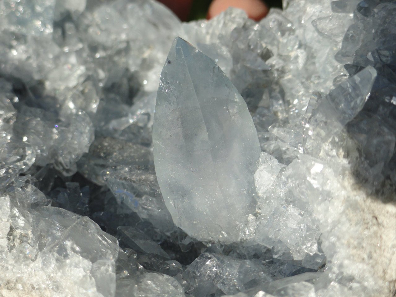 Sparkling Soft Blue CELESTITE CLUSTER ~ Accessing Angelic realms, Calming, Clear communication* - Earth Family Crystals