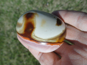 Creamy Pink & Brown POLYCHROME JASPER Palm Stone *Aka Desert Jasper - Earth Family Crystals
