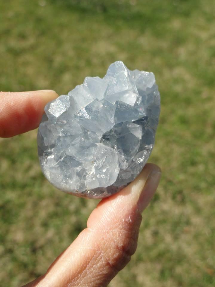 Small Precious Blue CELESTITE EGG ~ Accessing Angelic realms, Calming, Clear communication* - Earth Family Crystals