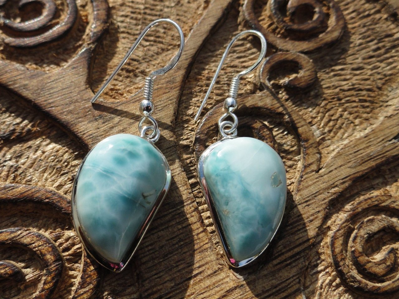 Ocean Blue LARIMAR EARRINGS~Ultimate Goddess Energy, Calms fears, Relieves stress.* - Earth Family Crystals