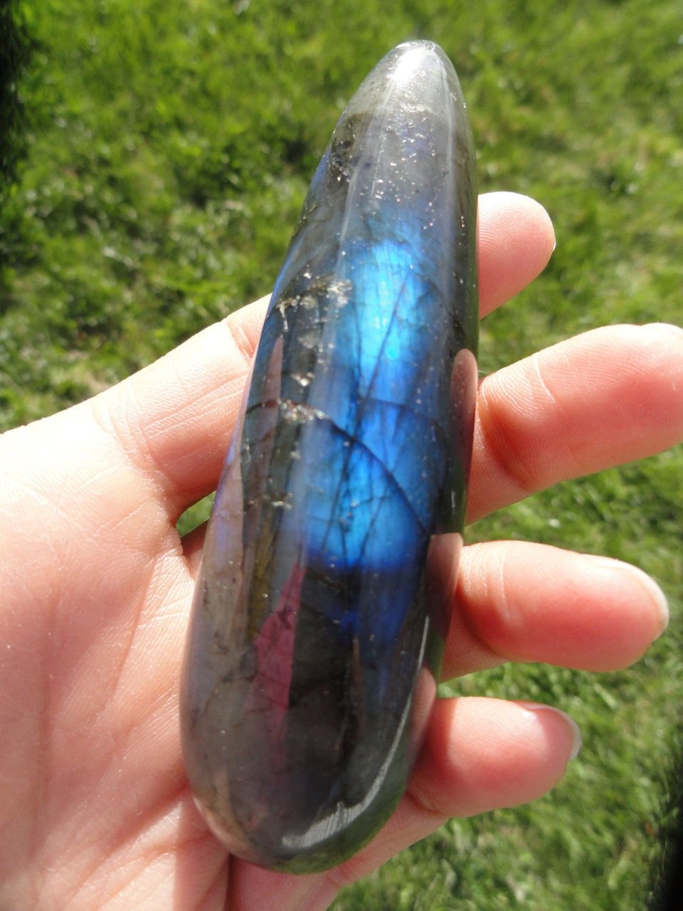 Flashy Blue LABRADORITE WAND* - Earth Family Crystals