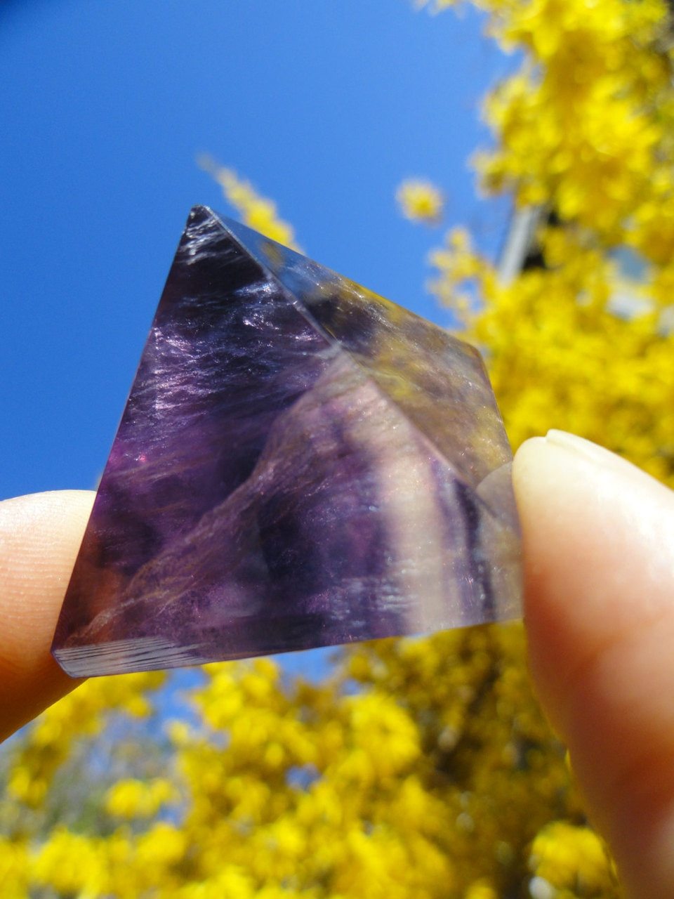 Glowing Rainbow FLUORITE PYRAMID* - Earth Family Crystals