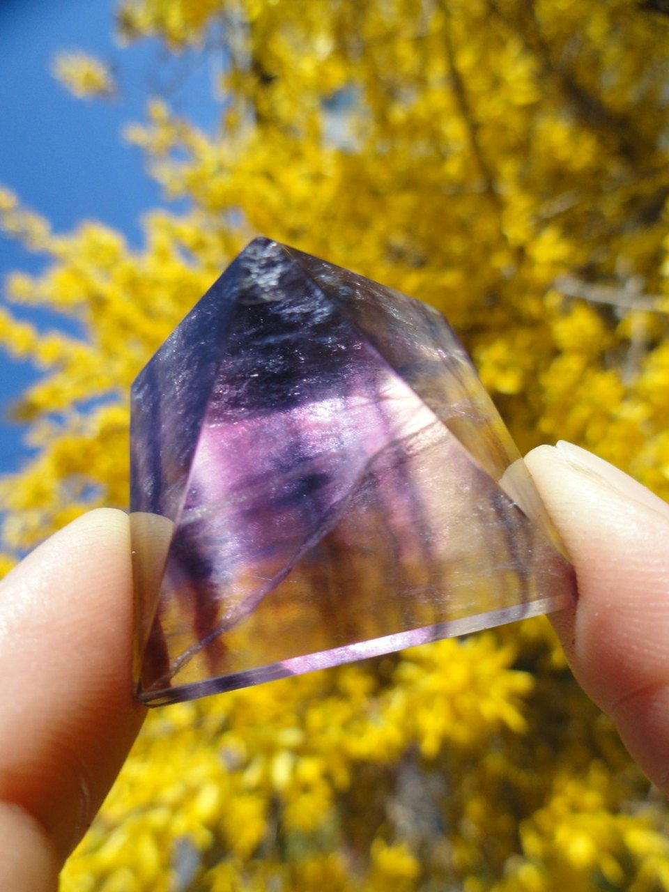 Glowing Rainbow FLUORITE PYRAMID* - Earth Family Crystals