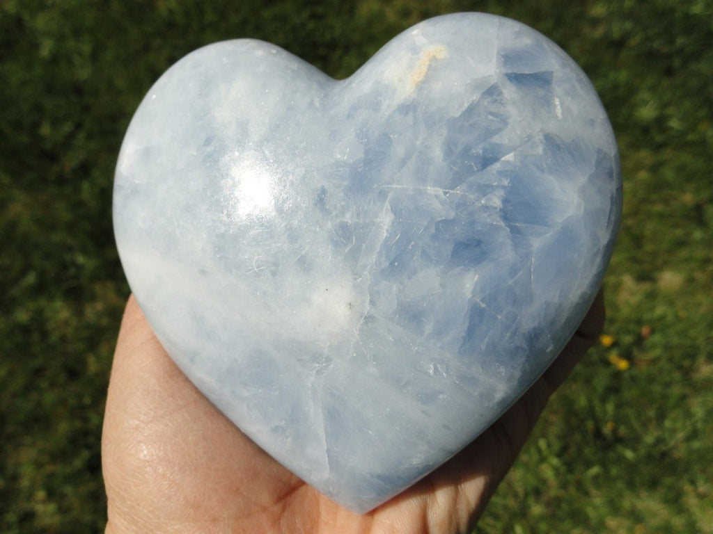 XL Sky Blue CALCITE HEART~ The Stone of Memory retention, Calming, Relaxation * - Earth Family Crystals