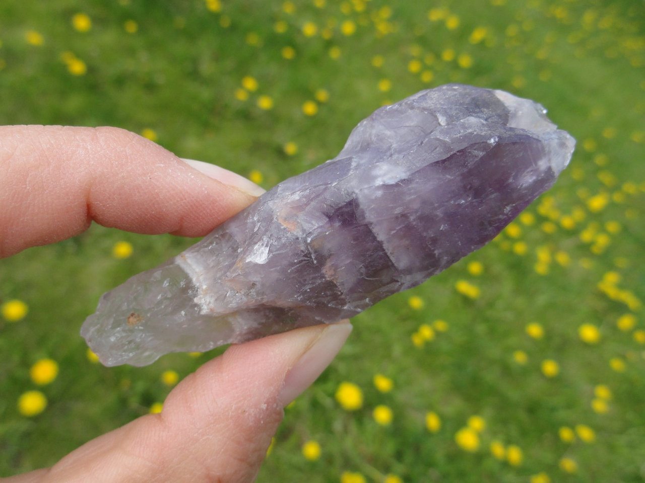 Violet Flame "AURALITE-23 Mini Wand" ~ Super 23(Amethyst, Green Quartz, Citrine,Cacoxenite, Lepidocrosite, Ajoite, Hematite) - Earth Family Crystals