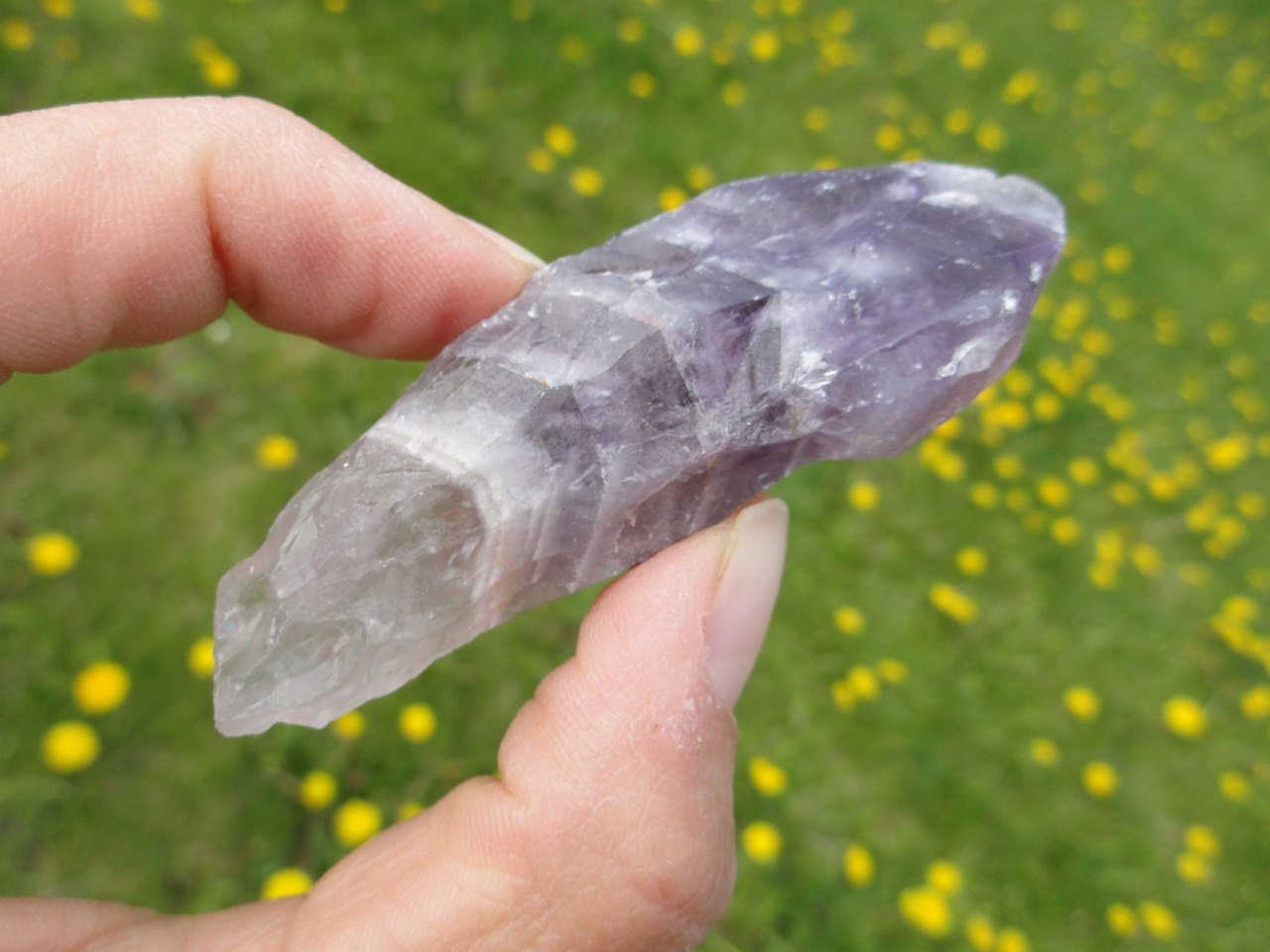 Violet Flame "AURALITE-23 Mini Wand" ~ Super 23(Amethyst, Green Quartz, Citrine,Cacoxenite, Lepidocrosite, Ajoite, Hematite) - Earth Family Crystals