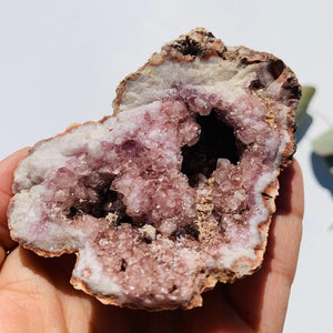 Stunning Large Pink Amethyst Druzy Geode From Patagonia - Earth Family Crystals