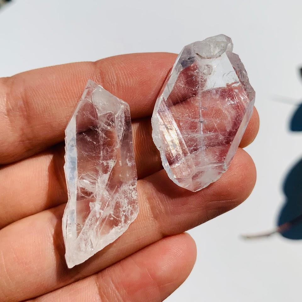 Set of 2 Healing Faden Quartz Natural Crystals  #3