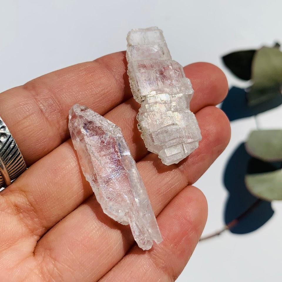 Set of 2 Healing Faden Quartz Natural Crystals  #1