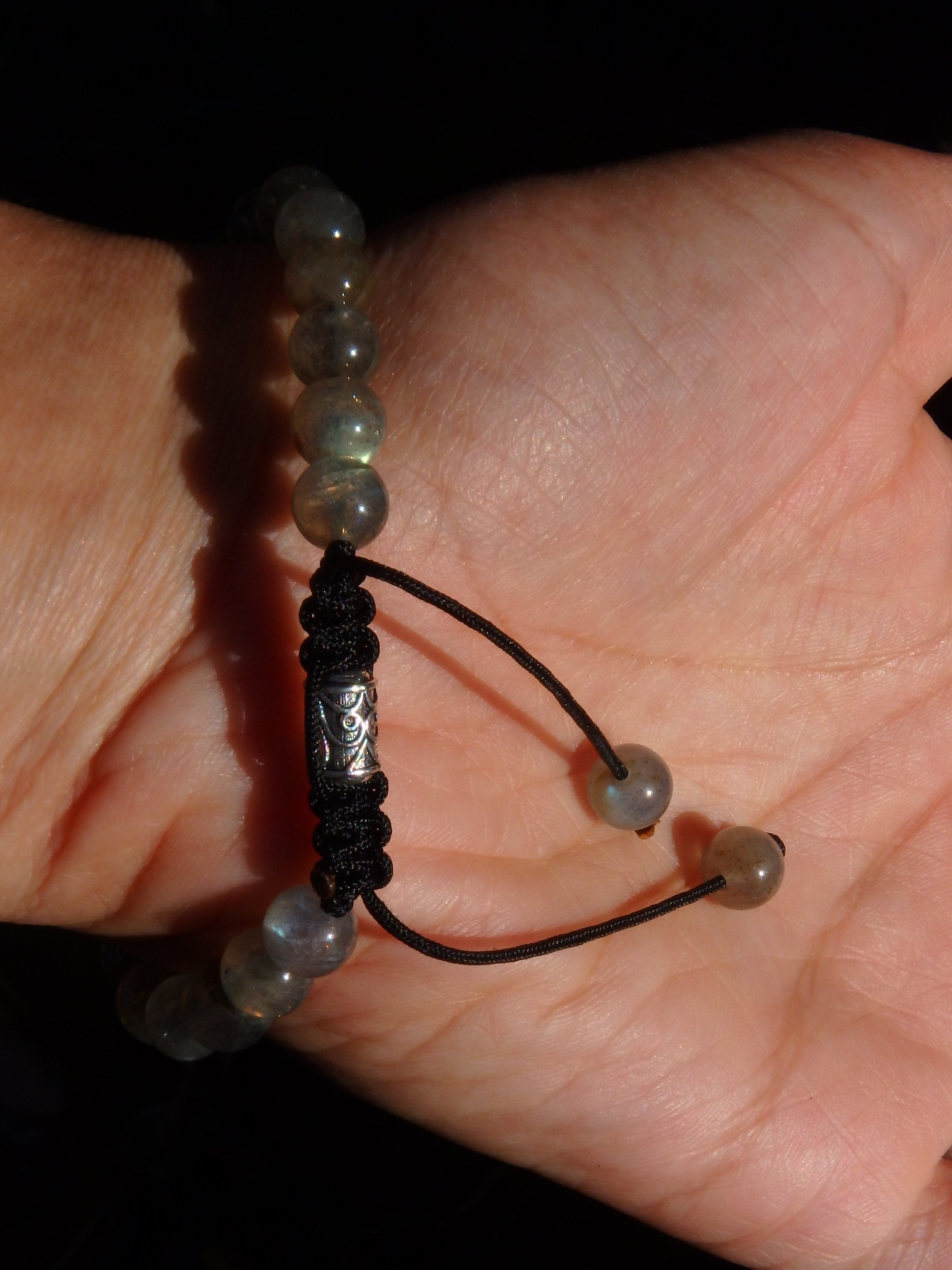 Flashy Labradorite Gemstone Adjustable Bracelet - Earth Family Crystals
