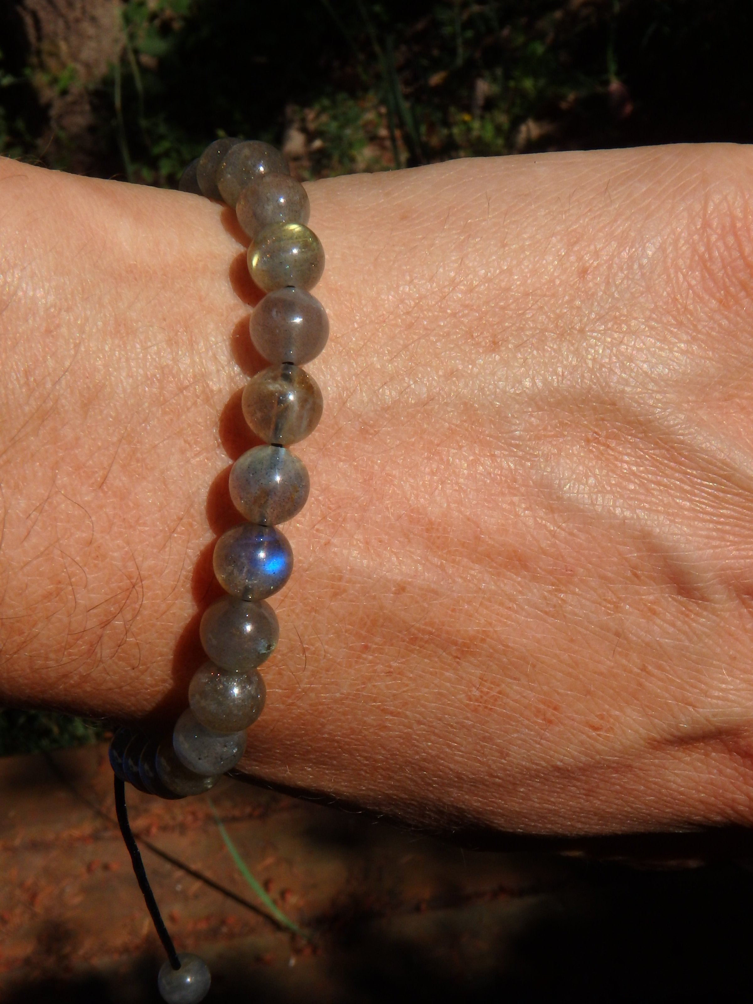 Flashy Labradorite Gemstone Adjustable Bracelet - Earth Family Crystals