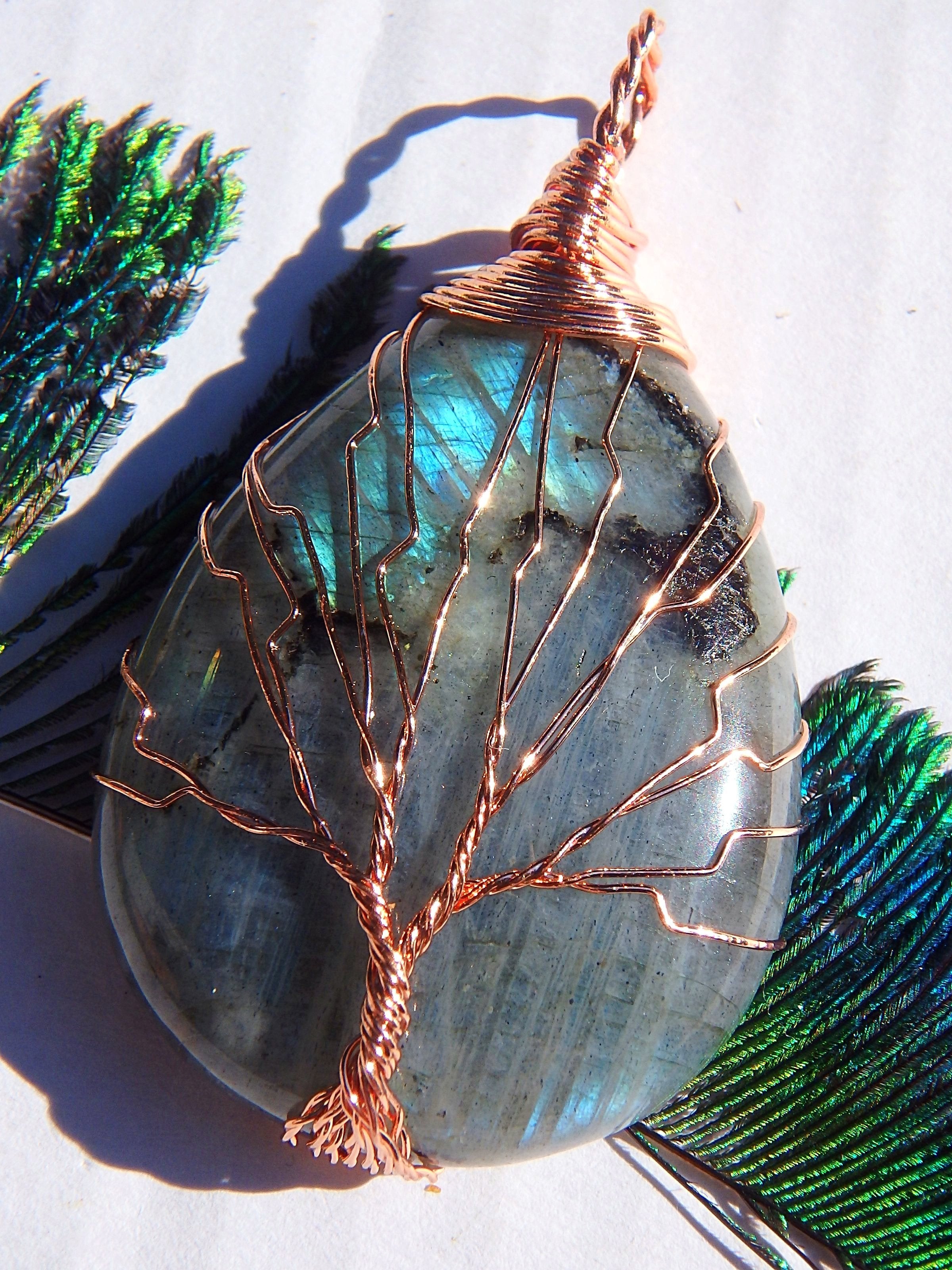 Tree of Life Wire Wrapped Labradorite Pendant - Earth Family Crystals