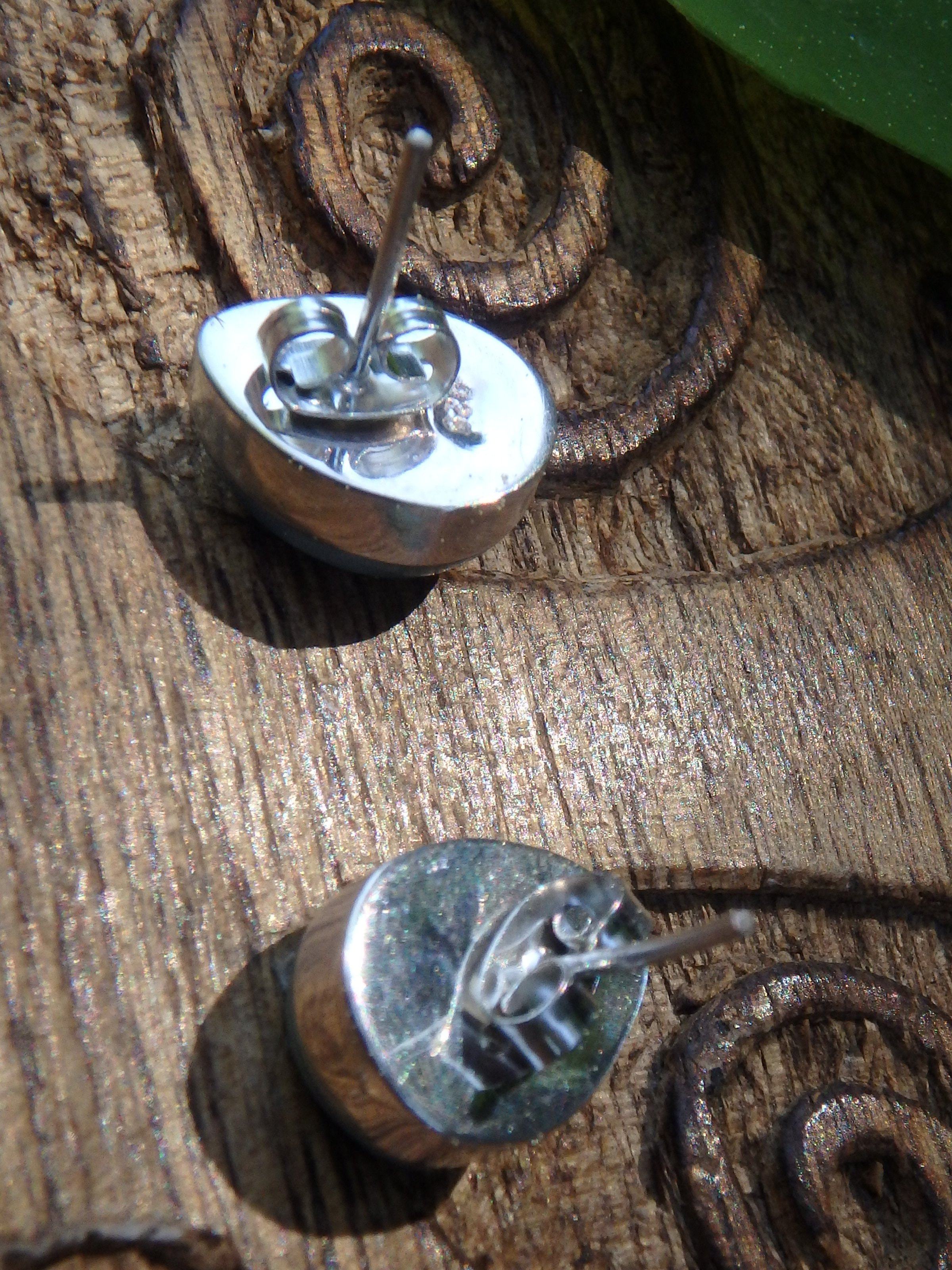 Beautiful Goddess Stone Larimar Studs in Sterling Silver - Earth Family Crystals