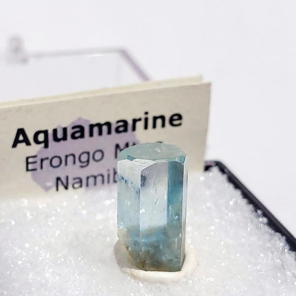 Gemmy Sky Blue Aquamarine Point in Collectors Box From Namibia #1 - Earth Family Crystals