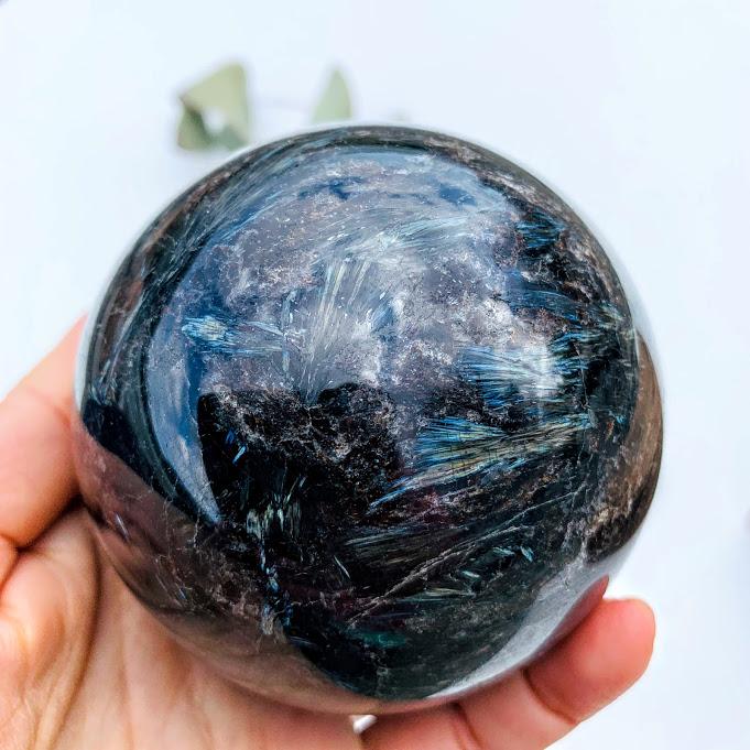 XXL Large Incredible Firework Flashes Astrophyllite Sphere Carving #2 - Earth Family Crystals