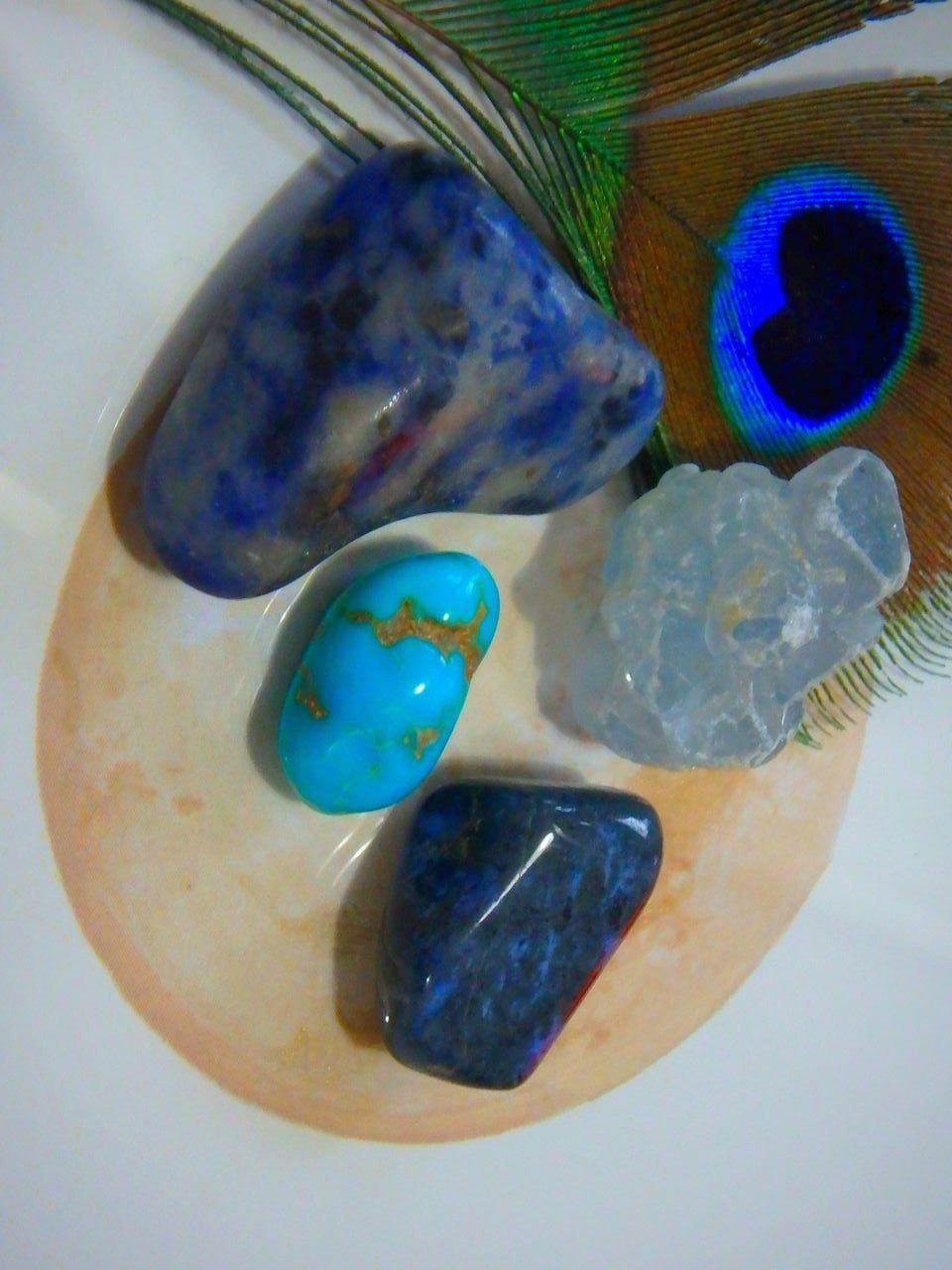 Blue Moon Crystal Kit (Includes Rare Arizona Blue Turquoise, Raw Celestite Crystal, Sodalite & Dumortierite) - Earth Family Crystals