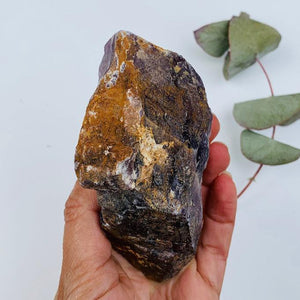 Deep Purple Genuine Canadian Auralite-23 Standing Chunky Raw Display Specimen - Earth Family Crystals
