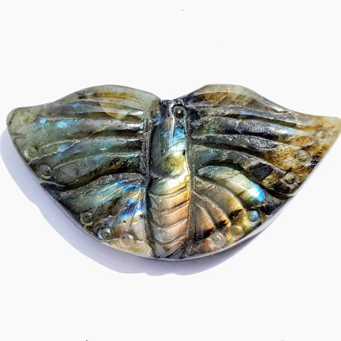 Rainbow Labradorite Butterfly Carving - Earth Family Crystals