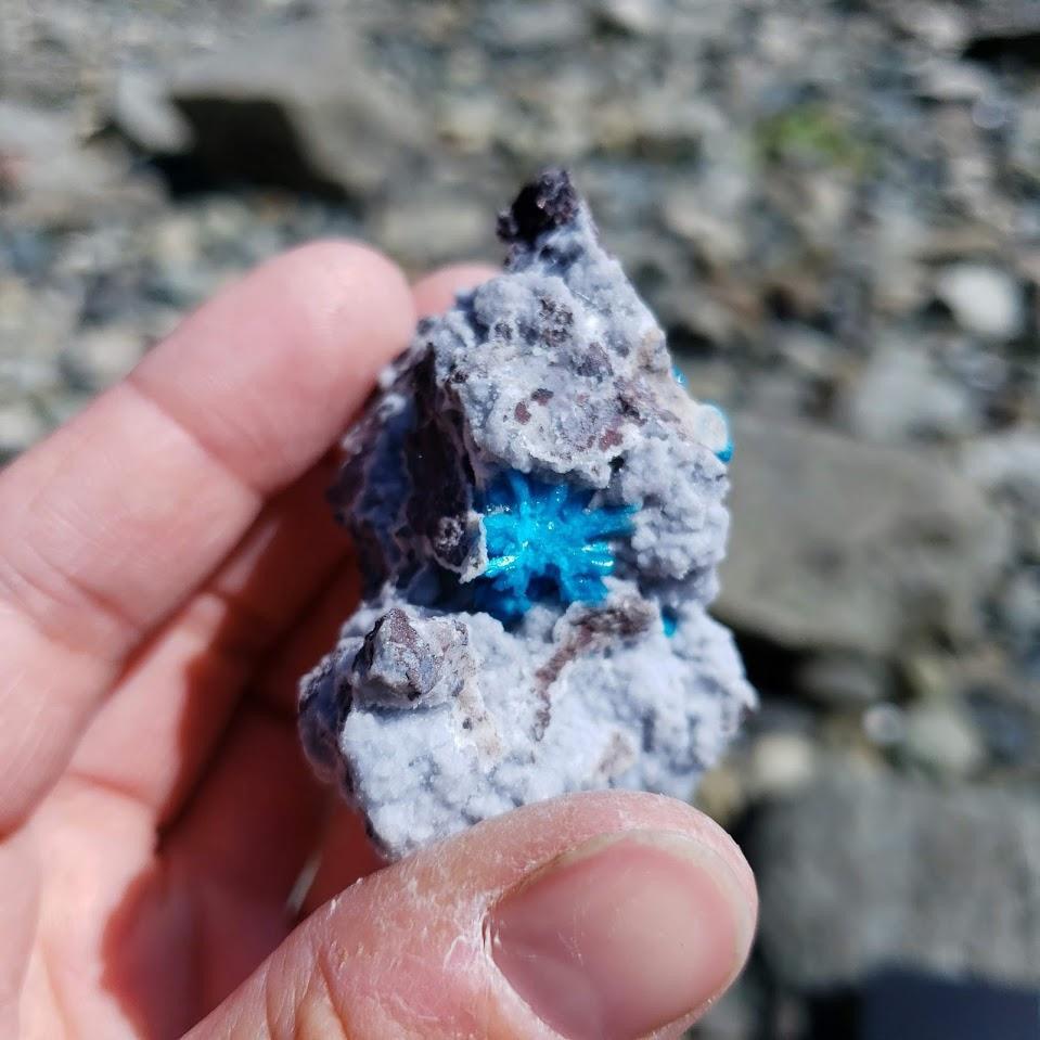Electric Blue Fanned Cavansite Raw Cluster from India - Earth Family Crystals
