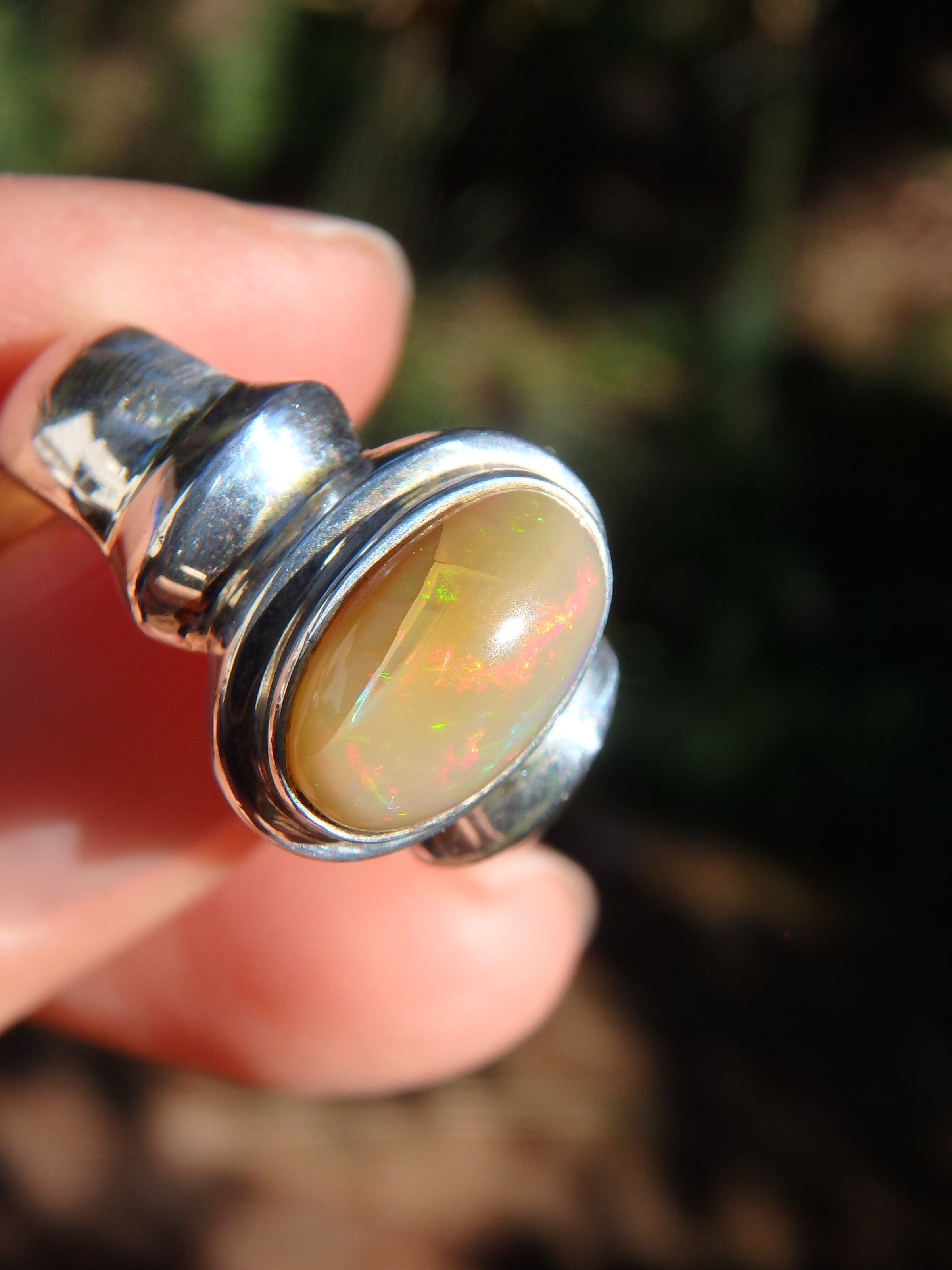 Flashes of Color Ethiopian Opal Ring in Sterling Silver (Size 8) **REDUCED** - Earth Family Crystals