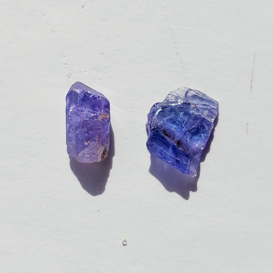 Set of 2 Natural Gemmy Violet Tanzanite Dainty Points in Collectors Box from Tanzania #4