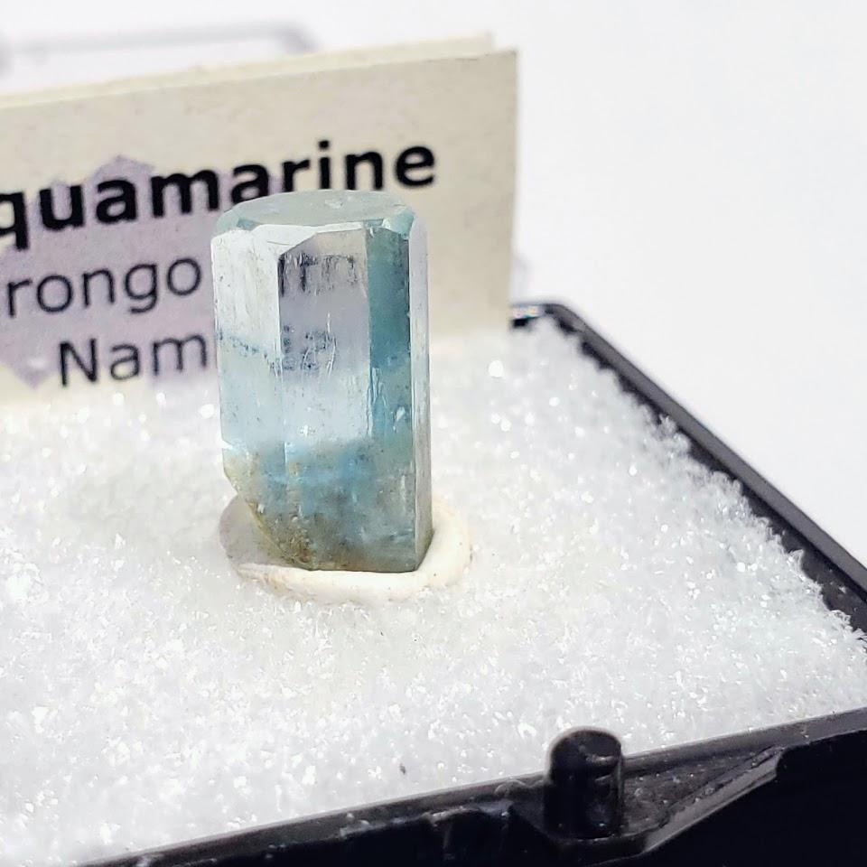 Gemmy Sky Blue Aquamarine Point in Collectors Box From Namibia #1 - Earth Family Crystals