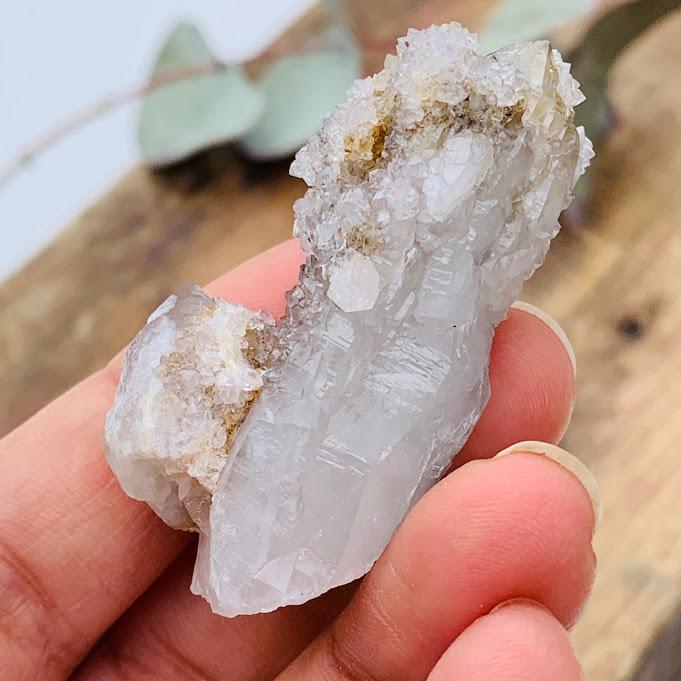 Elestial & Red Hematite Included Spirit Quartz Cluster From South Africa - Earth Family Crystals