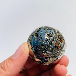 Uplifting Golden Sparkle Pyrite Geode Sphere From Peru #5 - Earth Family Crystals