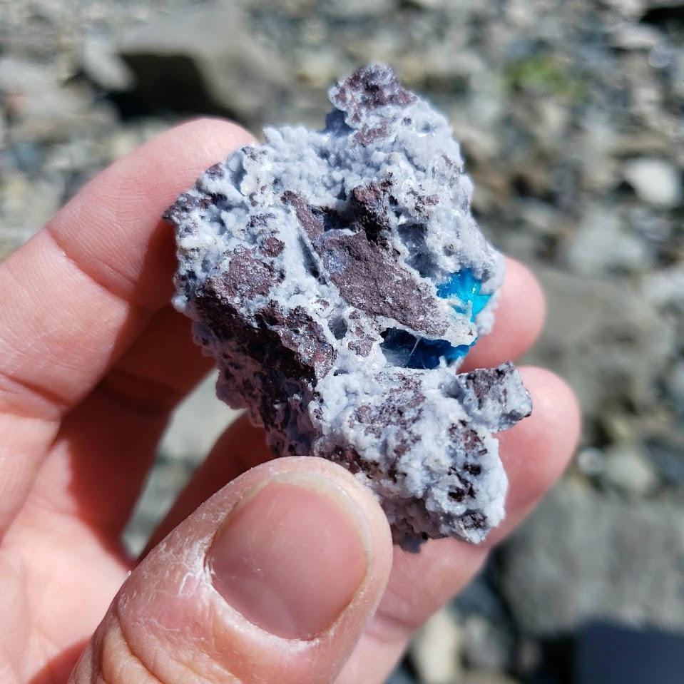 Electric Blue Fanned Cavansite Raw Cluster from India - Earth Family Crystals