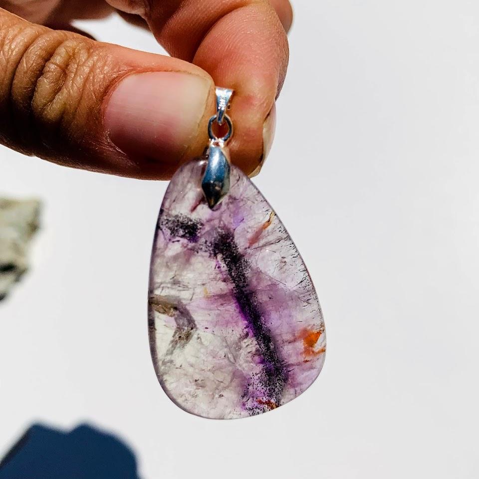 Genuine Polished Auralite-23  Reiki Pendant (Includes Silver Chain) - Earth Family Crystals