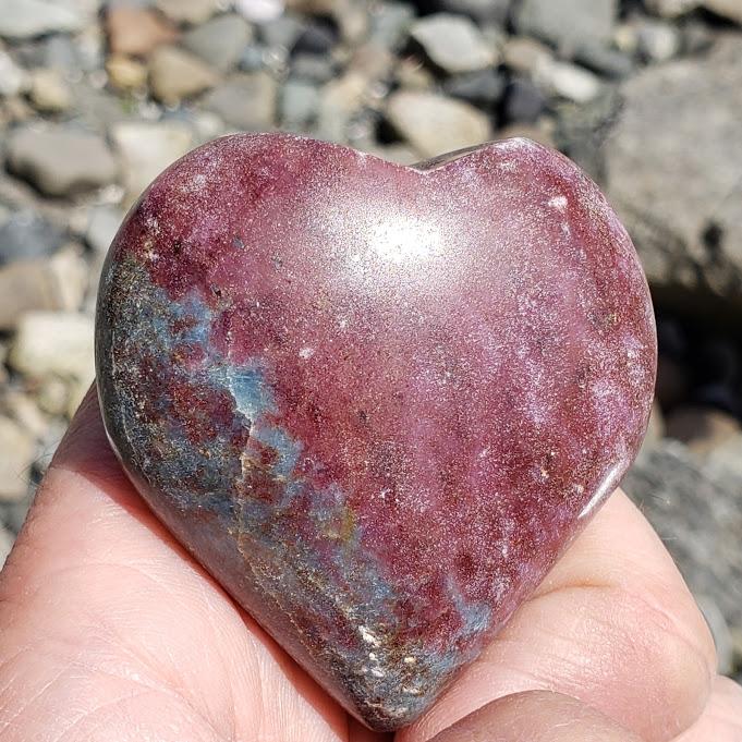 Ruby Kyanite Heart Carving From India