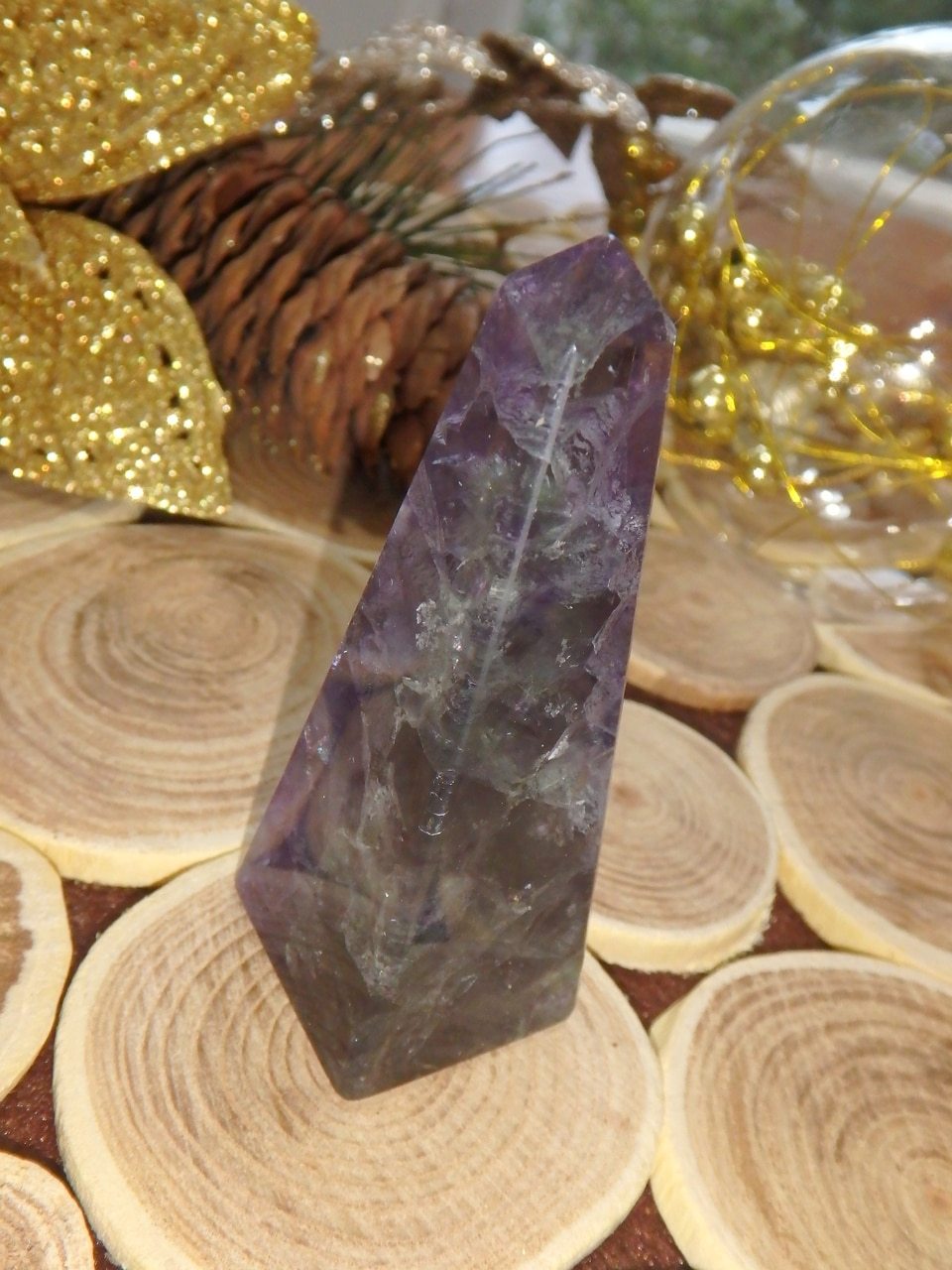 Pretty Rainbow Fluorite Obelisk Standing Tower 1 - Earth Family Crystals