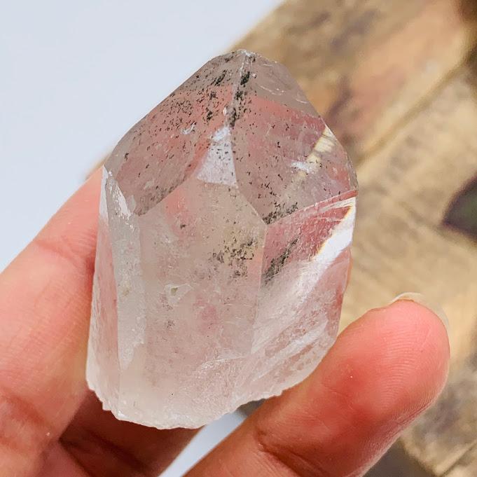 Natural Brazilian Green Chlorite Clear Quartz Point #1 - Earth Family Crystals