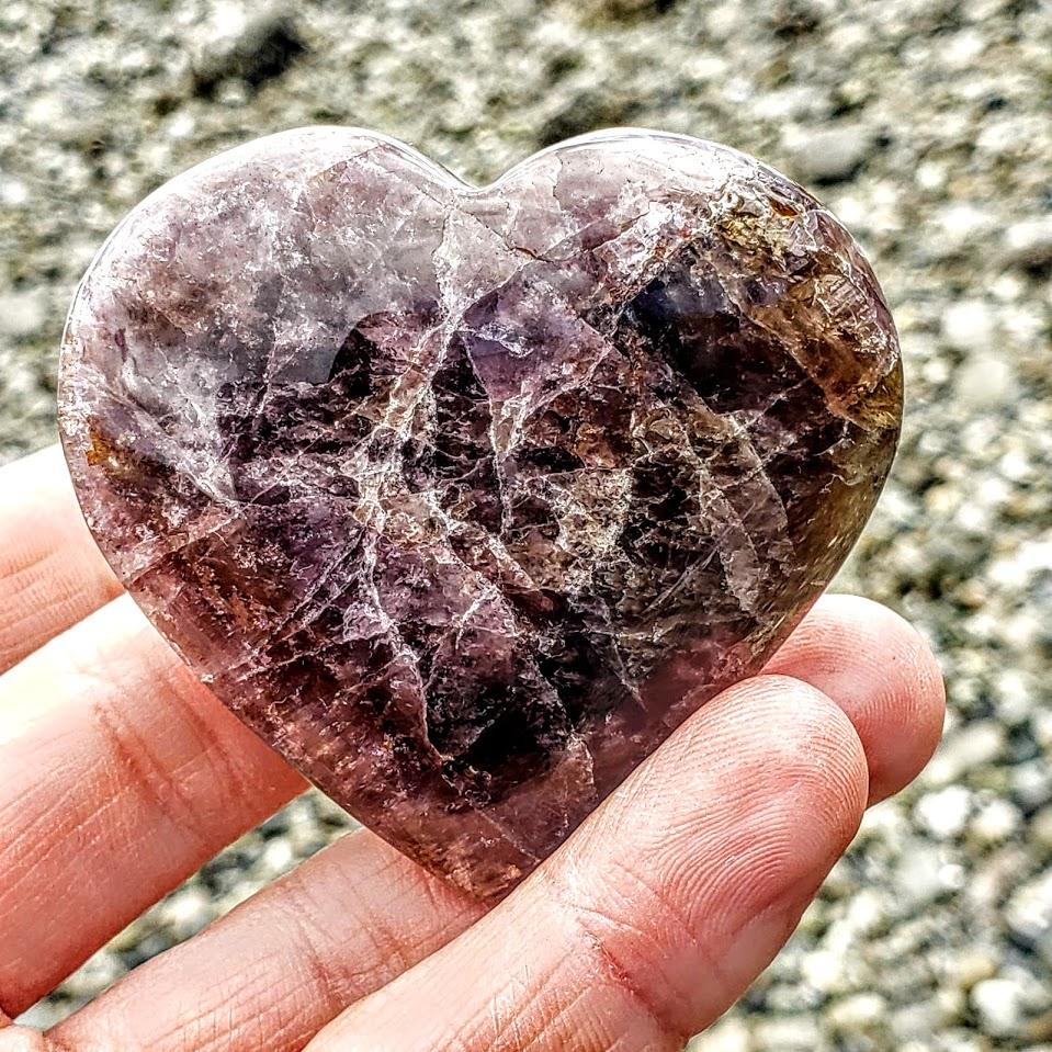 Fabulous Super 7 Love Heart Carving From Brazil #5 - Earth Family Crystals