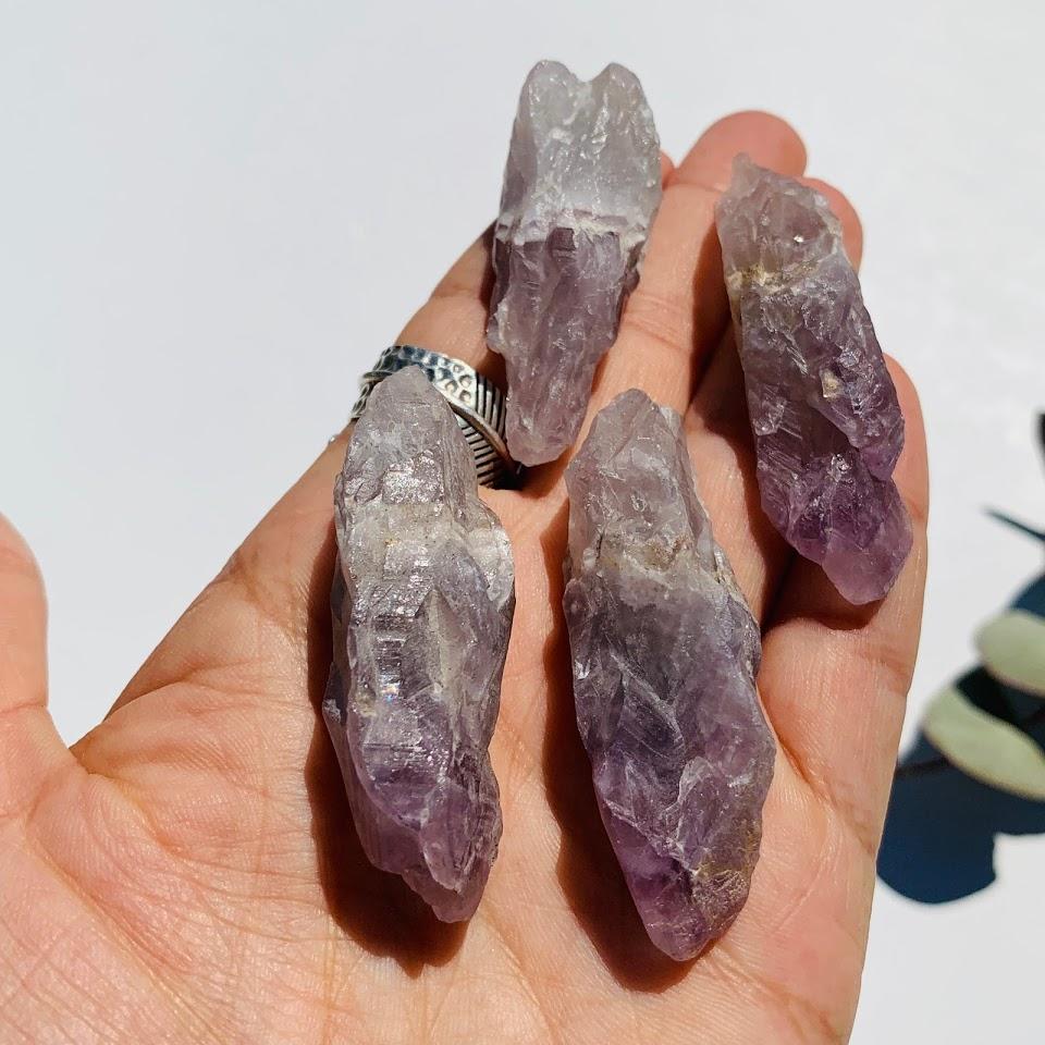 Set of 4 Genuine Canadian Auralite-23 Points Ideal for Crystal Grids