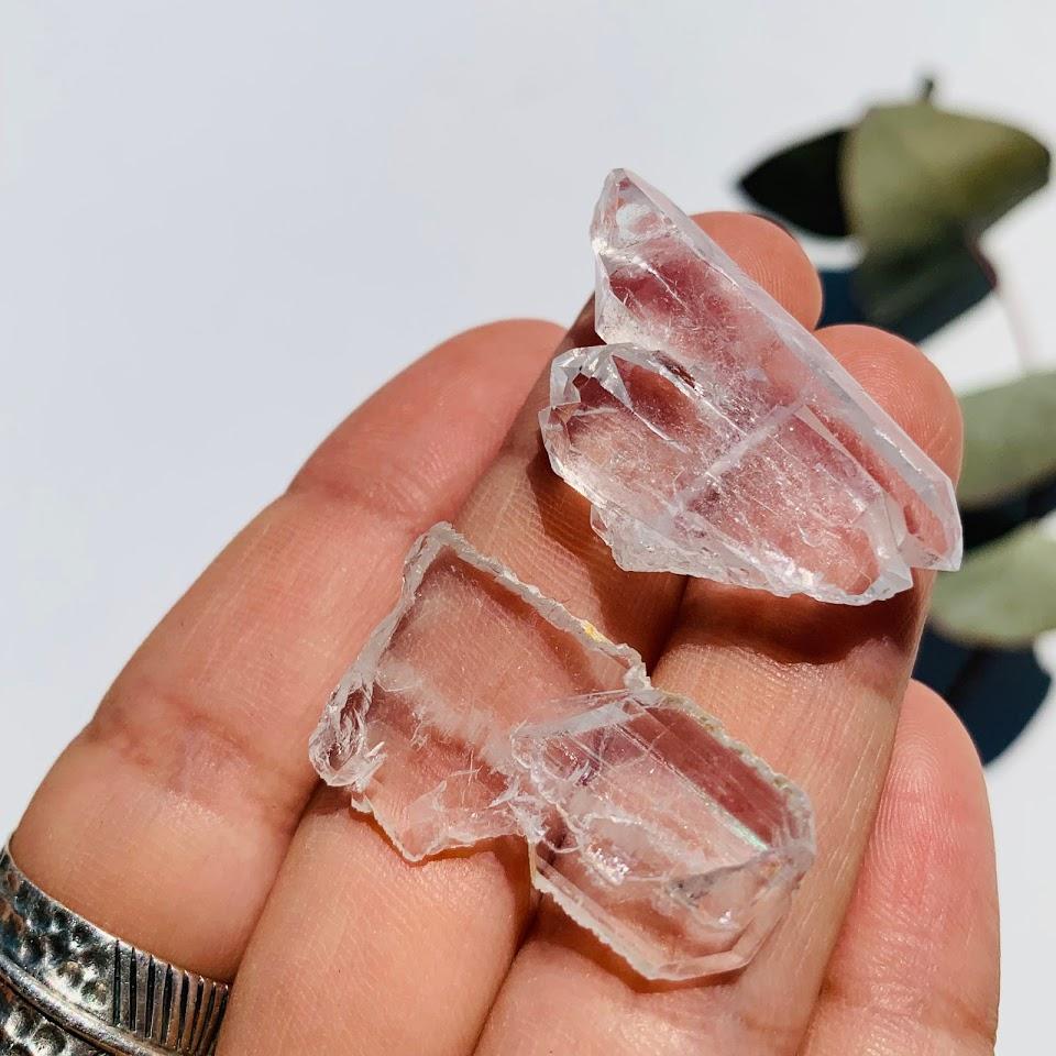 Set of 2 Healing Faden Quartz Natural Crystals  #2