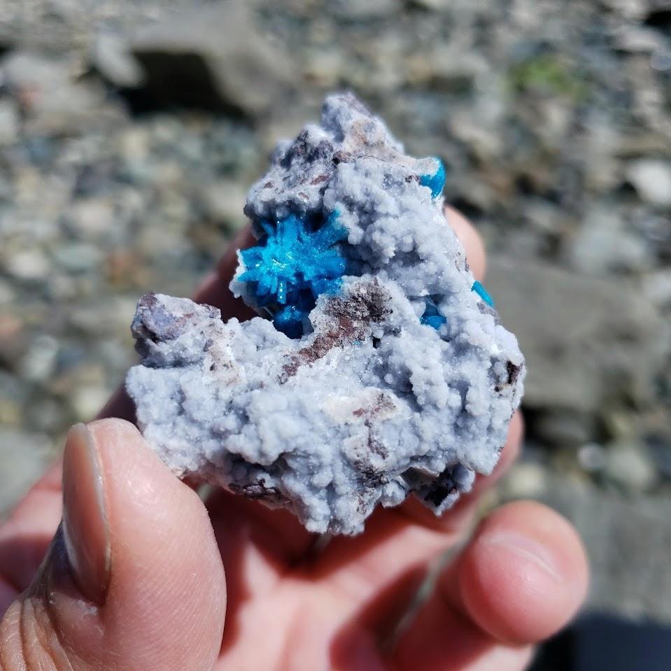 Electric Blue Fanned Cavansite Raw Cluster from India - Earth Family Crystals