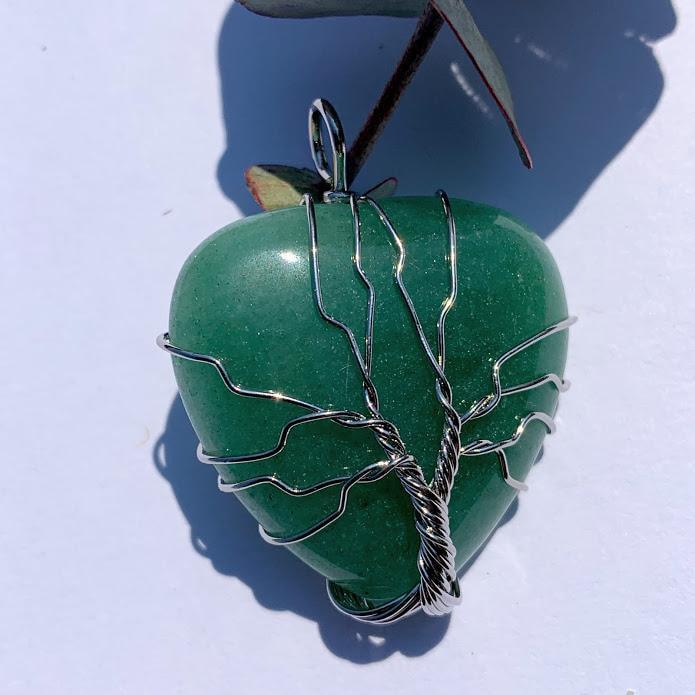 Aventurine Tree of Life Wire Wrapped Pendant #1 - Earth Family Crystals